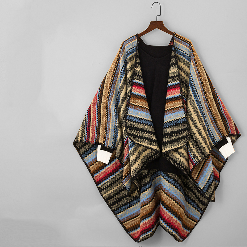 National style shawl female spring and autumn Nepalese split female Tibet travel cloak scarf thickened air conditioning cloak autumn and winter