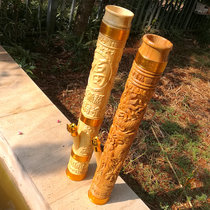 High-grade carving Yunnan hookah tube large bamboo wood solid wood water tobacco barrel pipe smoke bottle water filter Yunnan cigarette tube