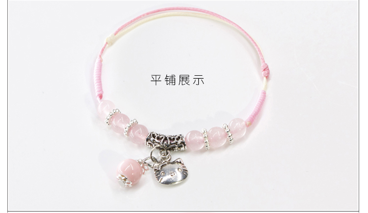 Vòng tay gốm nữ phiên bản Hàn Quốc của học sinh đơn giản lừa đào vòng tay nữ trang sức dễ thương vòng tay cao su