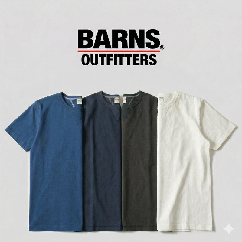 [in Stock] Nissan Barns Cozun Vintage Knitting Machine Heavyweight Tubular Knit Crew Neck T-Shirt with Front and Back V-Pieces