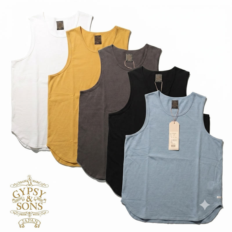 [in Stock] New Japanese-Made Gypsy & Sons Tank Top, Air-Spun Cotton, Cool and Breathable Tank