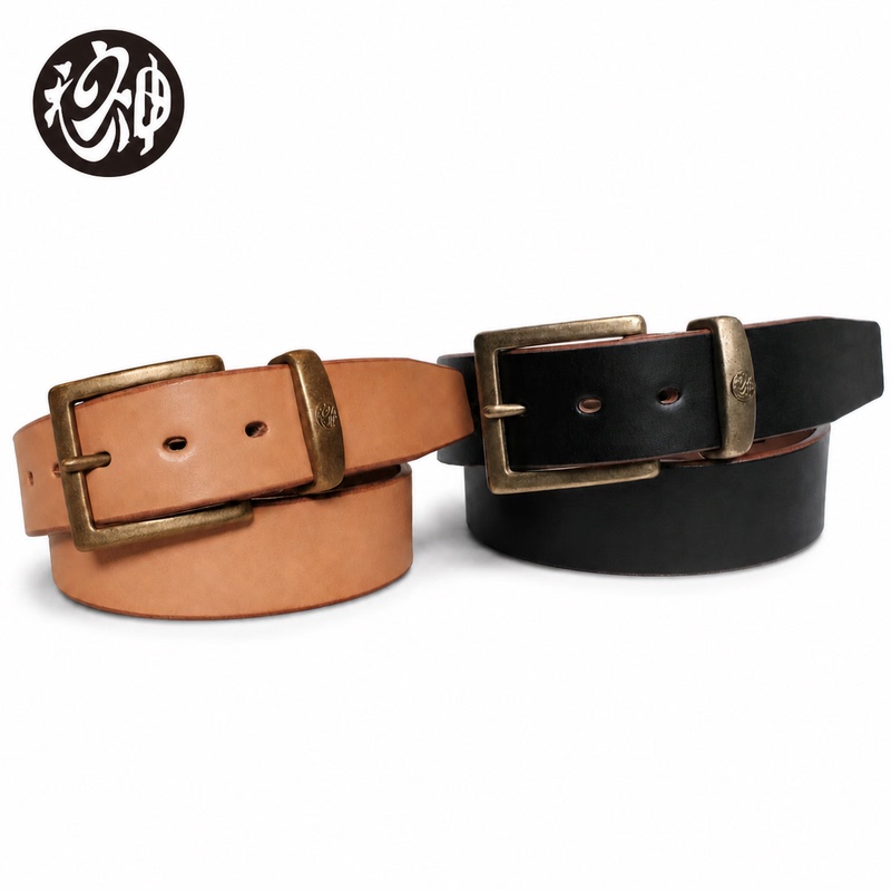 [in Stock] Tenjin Works Tenjin Be403 Vintage Single Needle Copper Buckle Tawashi Leather Belt in Multiple Colors