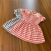 Japanese girls baby soft thin short sleeve lace dress cute 80-95 size