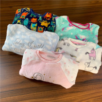 Small children soft coral velvet flannel home warm jacket pants series separate shot 1-13 years old