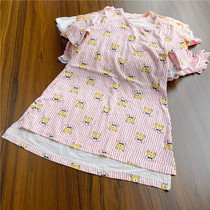 No. 1 girl middle child cotton short sleeve home nightgown summer 100-165 yards defect treatment