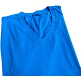 Хлопковая мягкая базовая футболка подходит для мужчин и женщин, короткий рукав, V-образный вырез