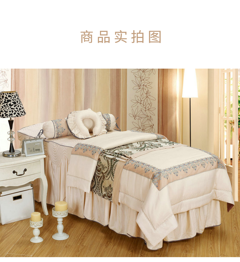 Lingling nhà dệt màu sắc rắn vẻ đẹp giường bìa beauty salon với bốn bộ Phương Thức quilt cover tùy chỉnh massage trải giường