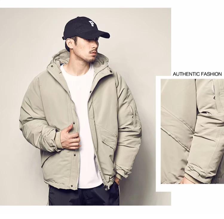 Áo khoác nam nam mùa đông Quần áo bảo hộ lao động kiểu Mỹ mới Áo trùm đầu bằng vải cotton cho nam