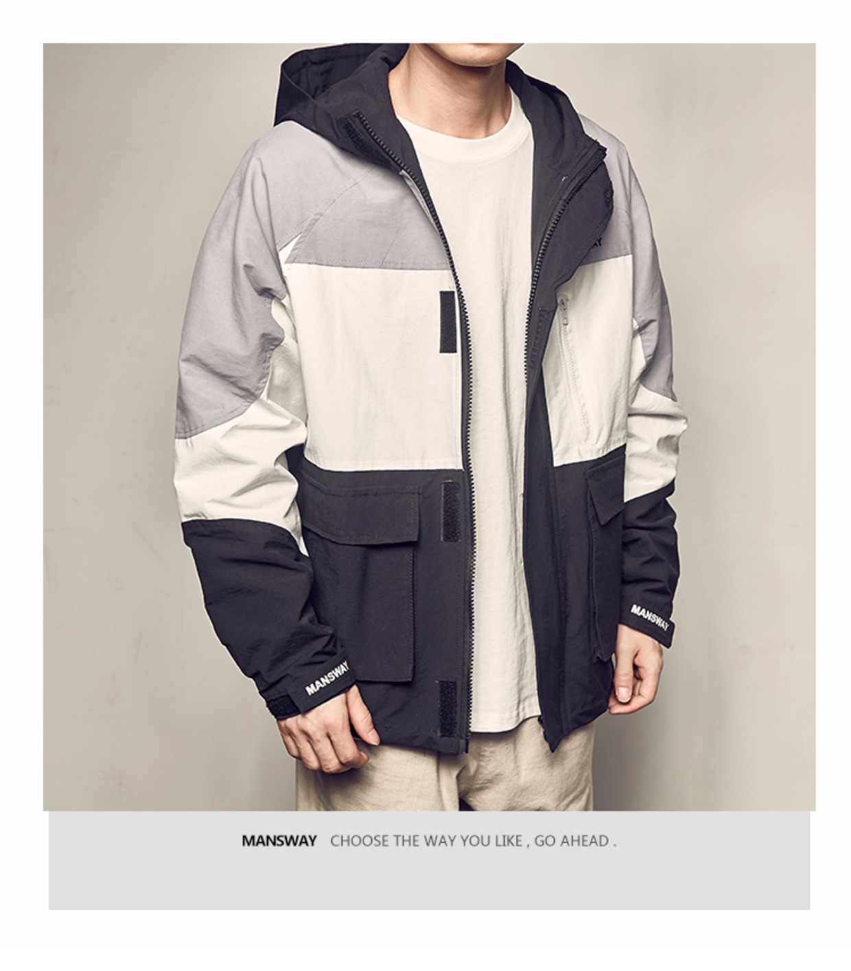 Áo khoác nam nam mùa thu American Colorblock Mũ bảo hiểm lao động Áo khoác nam Ins Ins Siêu xu hướng Xu hướng Áo khoác nam - Áo khoác đôi áo khoác đôi nam nữ