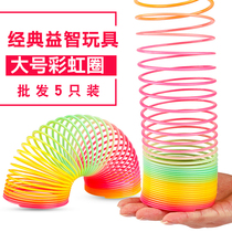 Large rainbow circle stacked music childrens toys batch elastic magic creative stall hot sale net red tremble sound same model