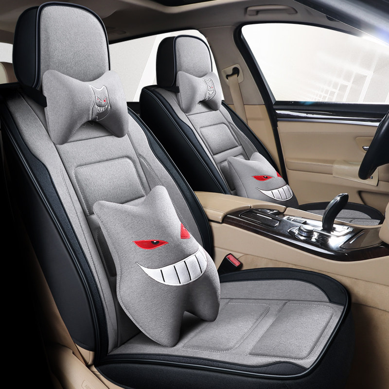 Dongfeng Yueda Kia K3K4K5 Zhirun KX3KX5 linen car seat cover fully surrounded by four seasons cartoon cushion