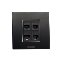 Model 86 concealed dual-port Gigabit network with telephone panel black two-digit telephone and two-digit computer network cable socket