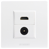 Type 86 concealed multimedia socket direct-plug square port audio optical fiber with 4K computer video high-definition HDMI socket