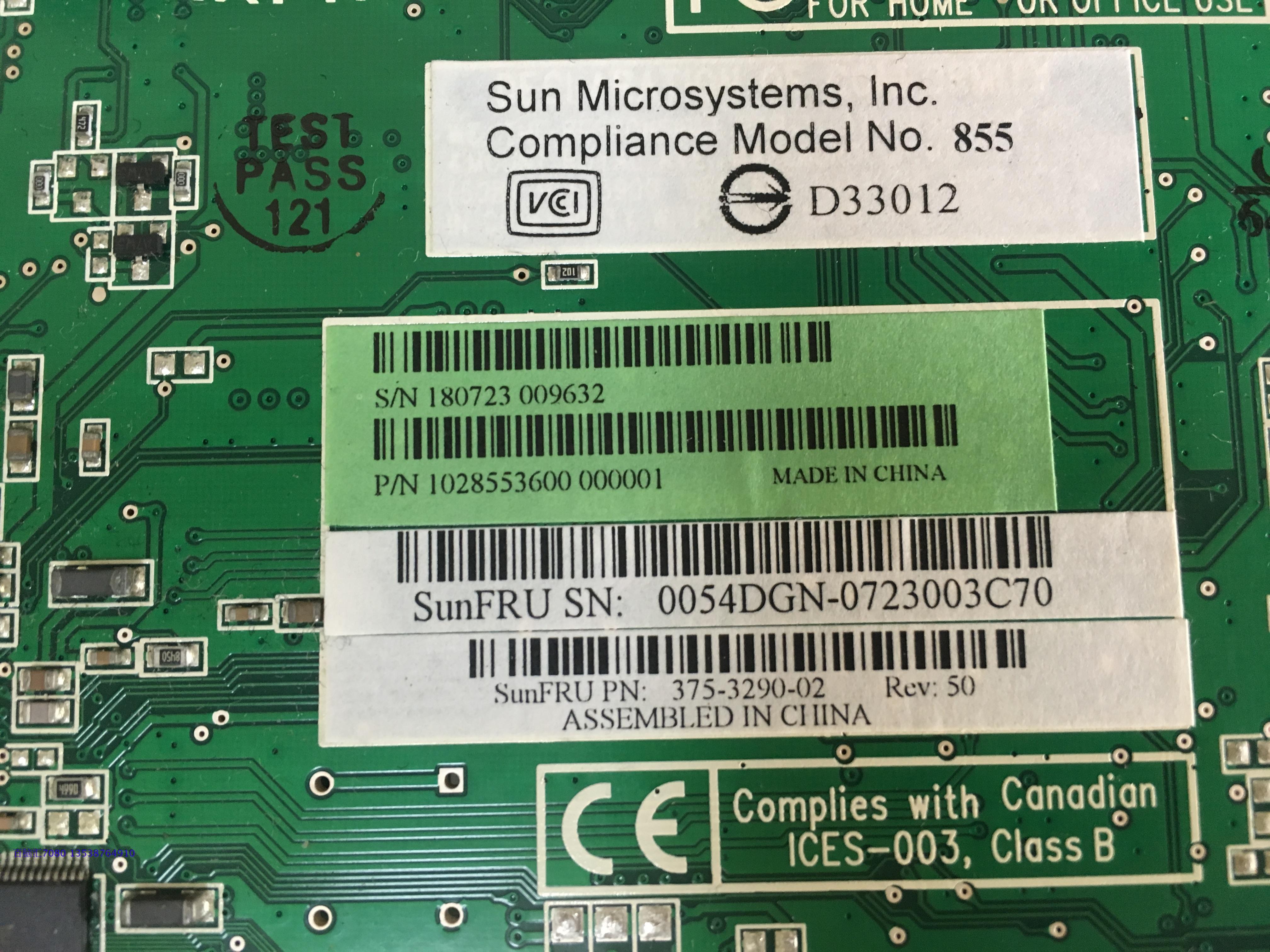 Original installed SUN X7296A 375-3290 V240 V240 V490 V890 V890 graphics card