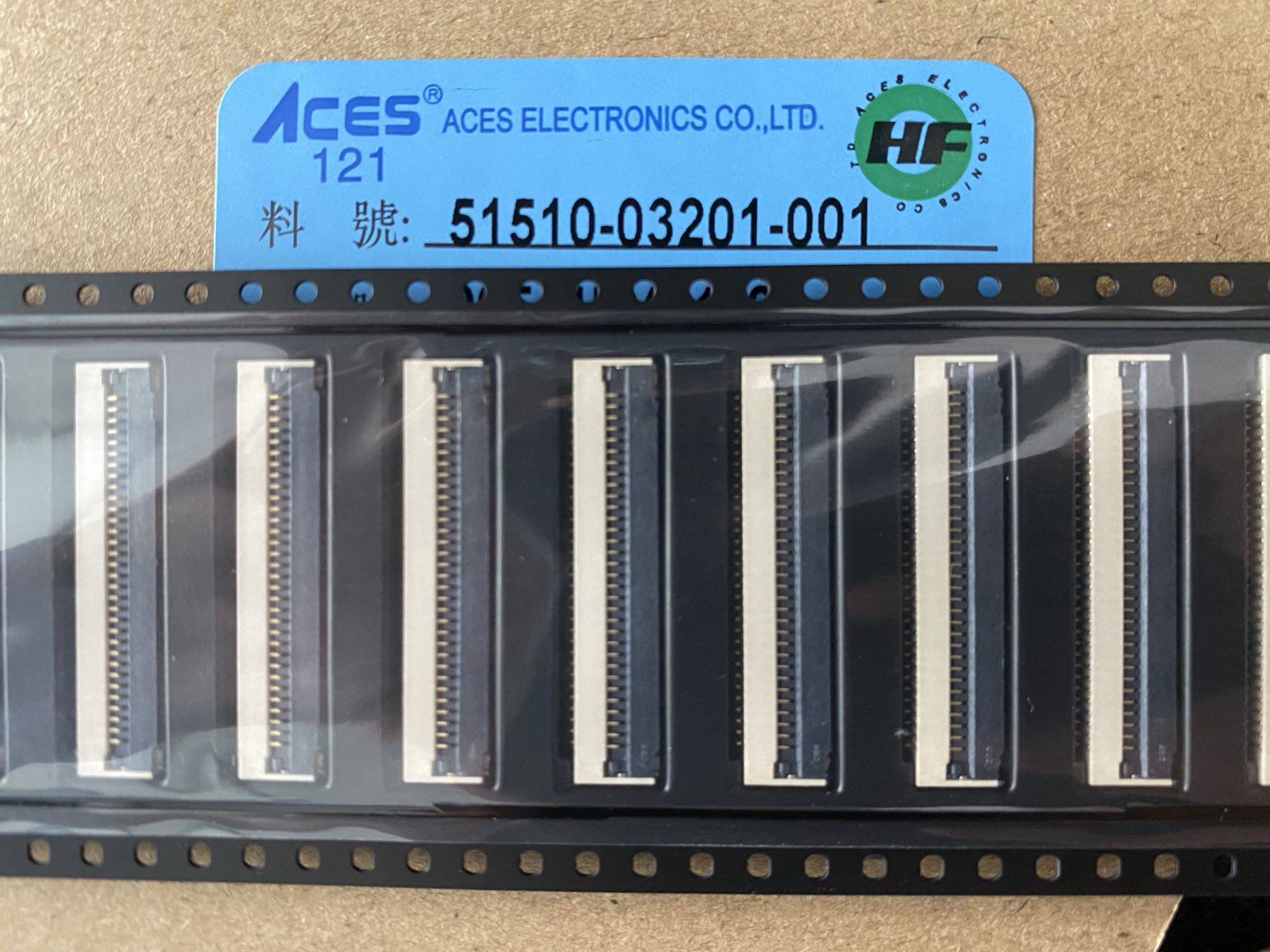 ACES 51510-03201-001 32P FPC connector with snap button keyboard interface