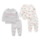2 bộ quần áo trẻ em Rabbi 18 tuổi mùa thu mới bé trai và bé gái Bộ đồ lót trẻ em cotton 2-3 tuổi quần áo cotton cho bé gái