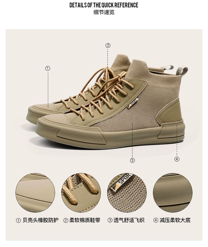 Paul Knight 2019 mùa thu mới giày cao cổ nam cao cổ thông thường - Giay cao