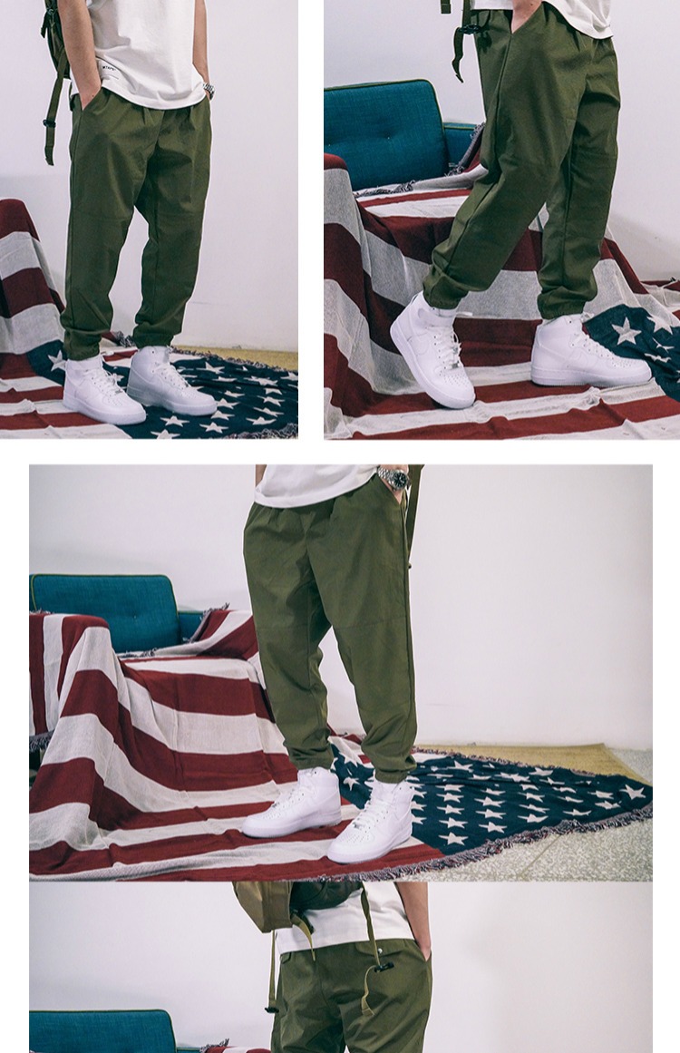 714street 18AW khâu màu tương phản nylon chức năng không thấm nước quần quần lỏng lẻo khuôn viên quần bình thường thủy triều baggy nam