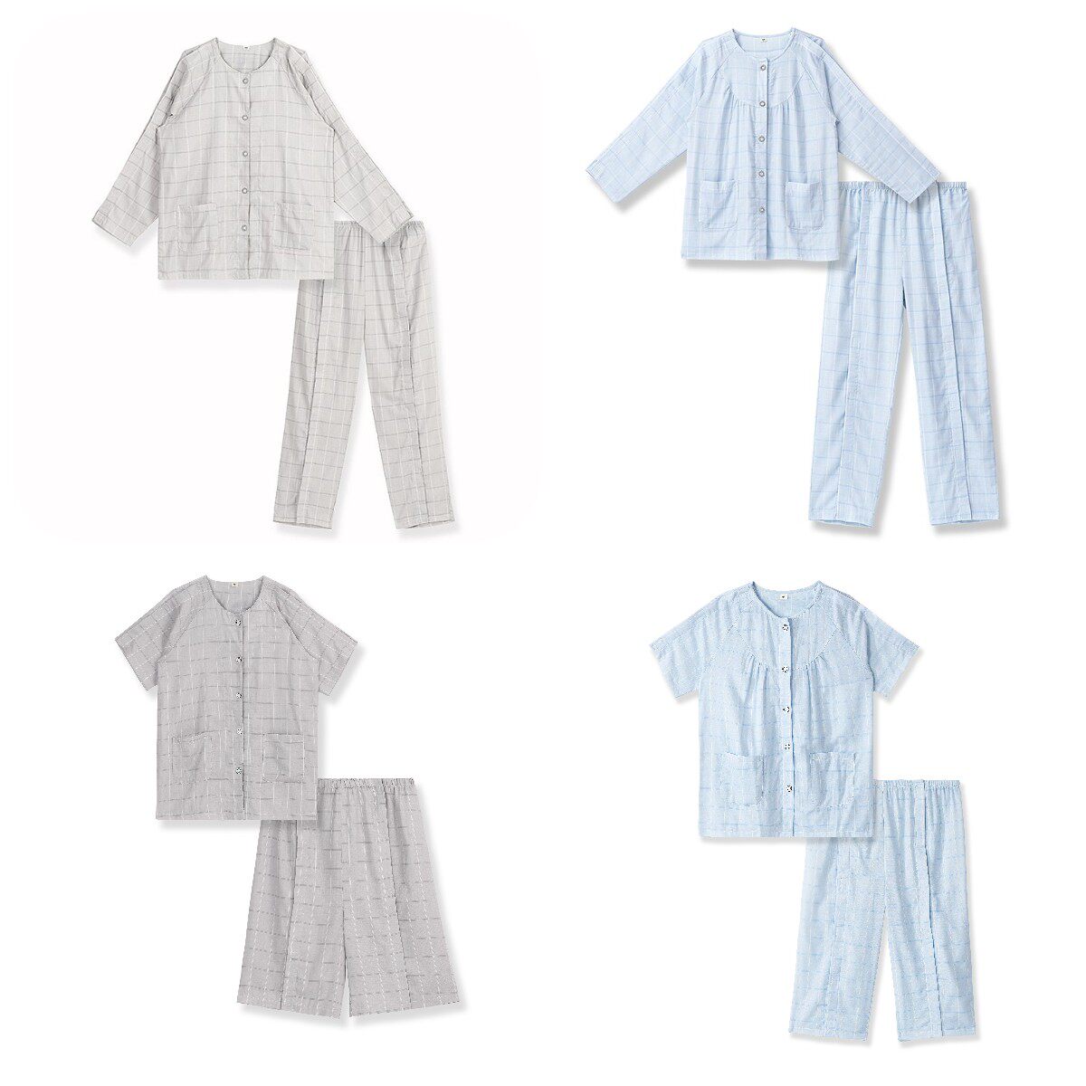 Pure cotton yarn easy to wear and take off nursing clothes thin paralyzed fracture chemotherapy bedridden patients after stroke rehabilitation clothes for the elderly