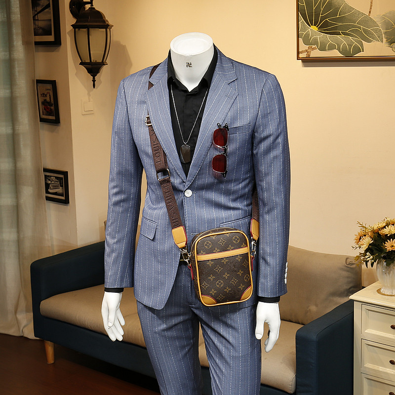 136524 Spring new business casual positive dress Korean version Wedding Handsome, handsome groom striped suit men's jacket