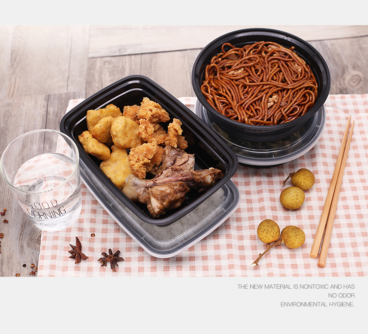 Y900 Xiang Yun mô hình hộp ăn trưa hình chữ nhật dùng một lần Mỹ hộp đóng gói takeaway hộp ăn trưa đen châu Âu - Hộp cơm điện sưởi ấm bộ hộp cơm giữ nhiệt lock&lock easy carry 2l lhc8039