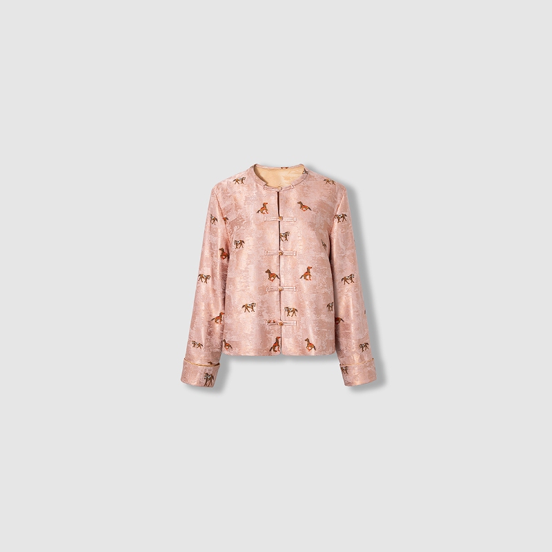 Plus Size Women's Clothing for Fat Women 2026 Spring Chinese Classical Jacquard Spring Breeze Cardigan Jacket with Great Fit