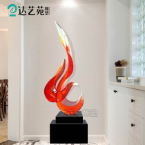 Modern fashion creative abstract resin color imitation glass sculpture ornaments artwork interior decorations ornaments