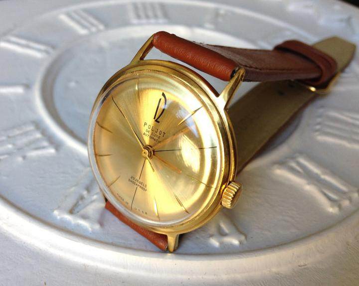 Винтажные наручные часы 海外代购automatic◇古着苏联复古经典金色表盘男士自动机械手表