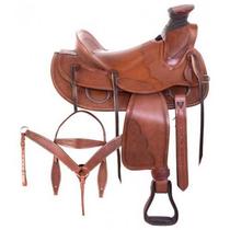 Seat㊣India hand-made classic carved western equestrian sports brown leather comfortable saddle pad