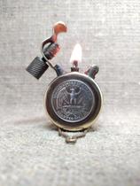 Ukrainian Lighter◇Handmade retro steampunk eagle bird branch coin brass lighter