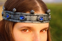 Italian Medievals hand for medieval silver crown blue jewel crown cosplay headwear