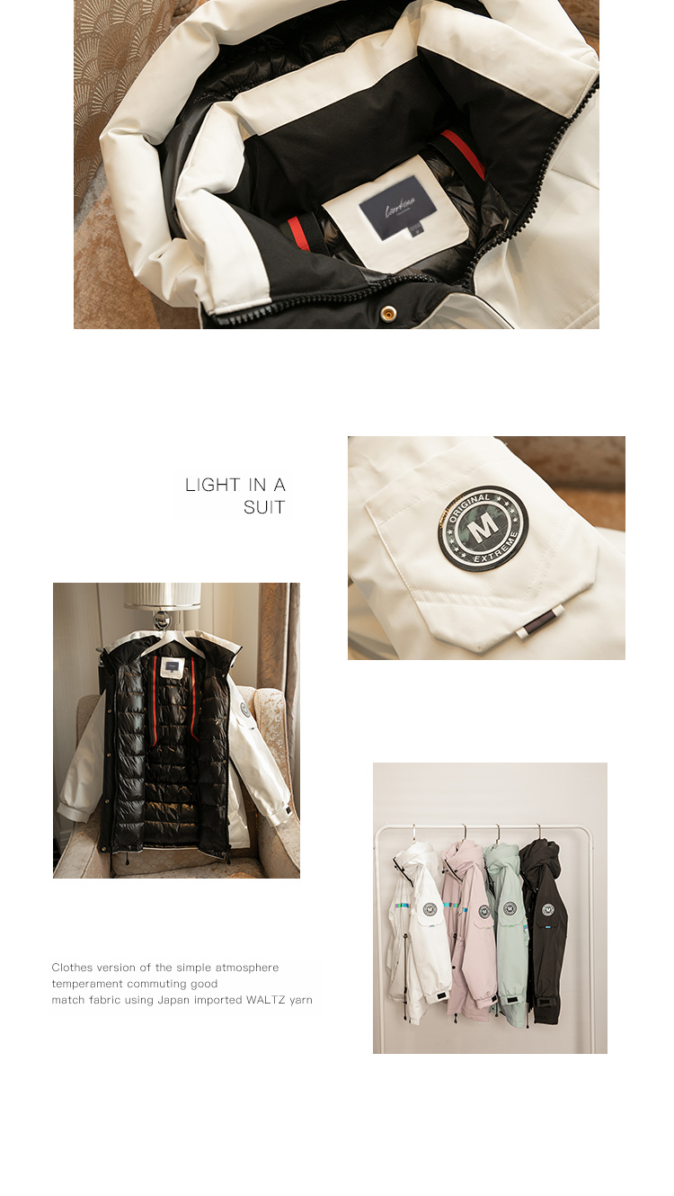 Lierkiss [charge down jacket] 90 white duck down hooded warm Parker down jacket