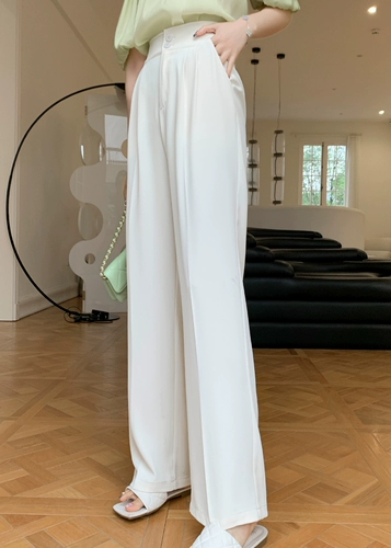 Lieer Lierkiss [штаны с малиновыми западными танцами], тонкие, свободные, высокие, высокие, высокие брюки с широкими вайсами 22kz6021