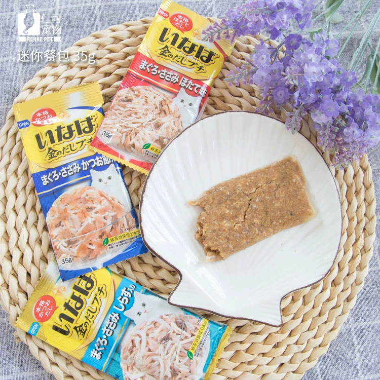 Renke Pet Inabao Hương vị vàng Mini Food Food Meal Pack Cat Wet Food Snack Cá ngừ 35g - Đồ ăn nhẹ cho mèo