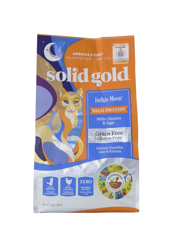 Vật nuôi Renke Nhập khẩu Vàng nguyên chất Suojin Gold Pack No Valley Whole Cat Food Gold 3 lb thức ăn chủ yếu cho mèo - Cat Staples