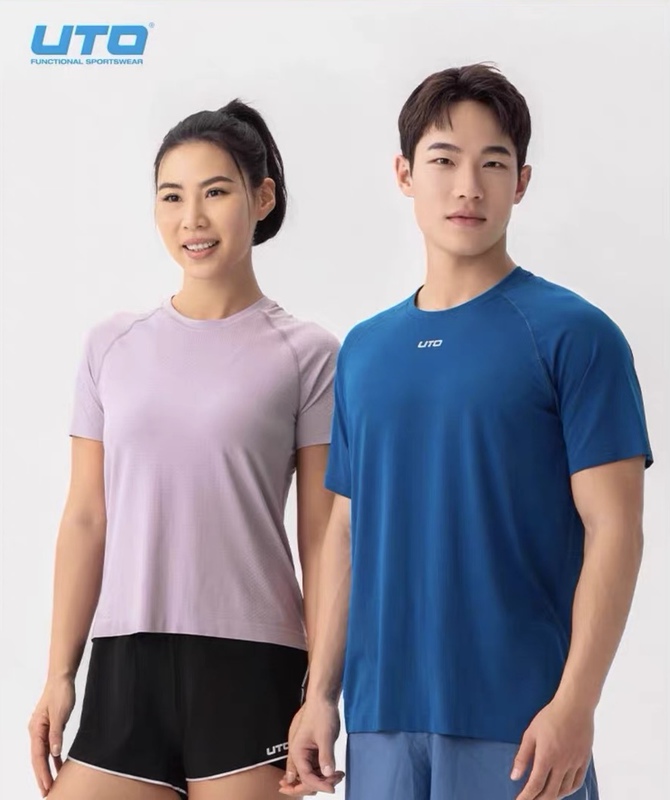 Uto Men's and Women's Hydrogen Coolmax Quick-Drying Breathable Short-Sleeved Outdoor Running, Cycling and Hiking Sports T-Shirt