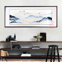  Su embroidery finished hanging painting living room thousands of miles of country hand embroidery Zhongtang bedroom bedside writing Zen landscape decorative painting