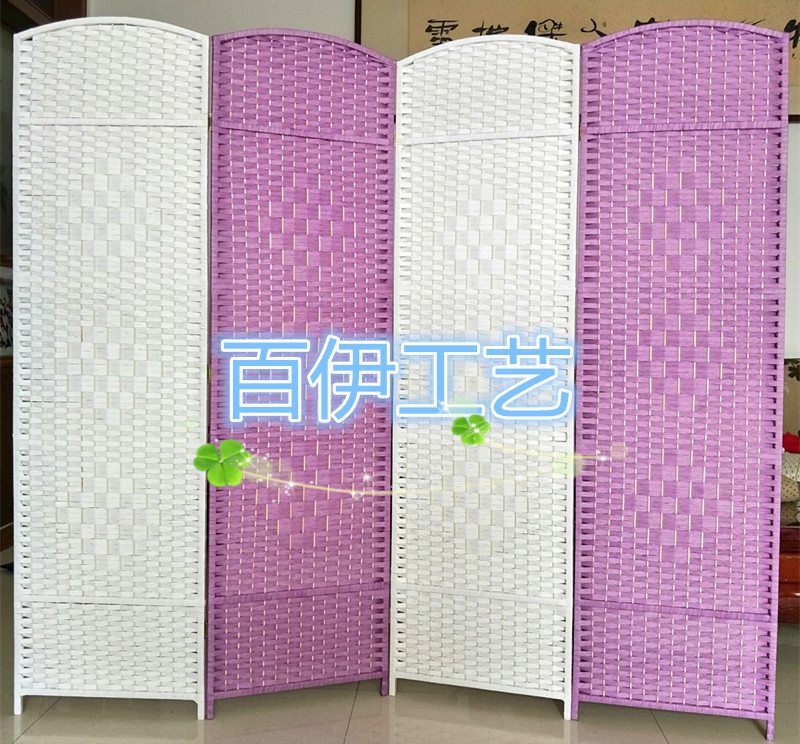 Mục vụ mây rơm thủ công màn hình vải rắn vách ngăn thời trang khách sạn hiên phòng khách phòng ngủ di chuyển màn hình gấp - Màn hình / Cửa sổ vach ngan phong tho