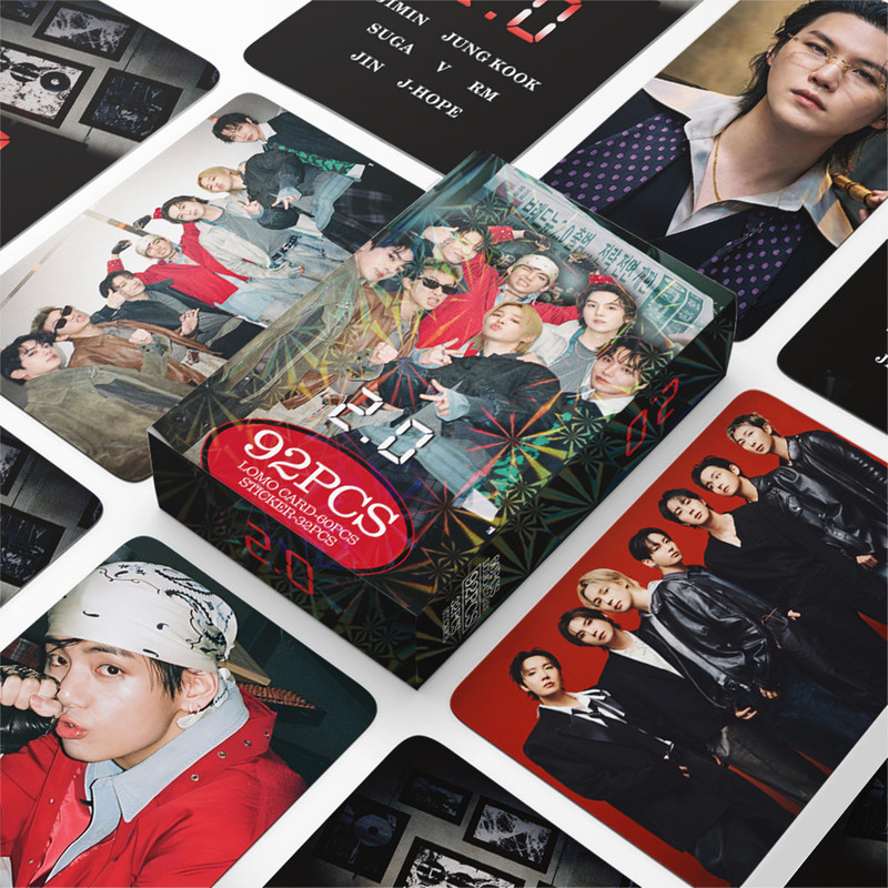 Bts Merchandise 2.0 Small Card Stickers 92 Pieces Double-Sided Kim Taehyung Suga Same Style Collection