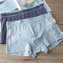 Mens underwear cotton boxer comfortable simple Japanese waist boxer pants solid color youth summer personality shorts