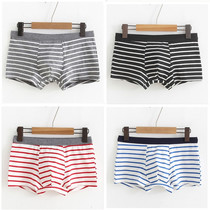 Mens underwear middle waist mens boxer youth cotton sports Harajuku style fashion stripes four-corner trousers