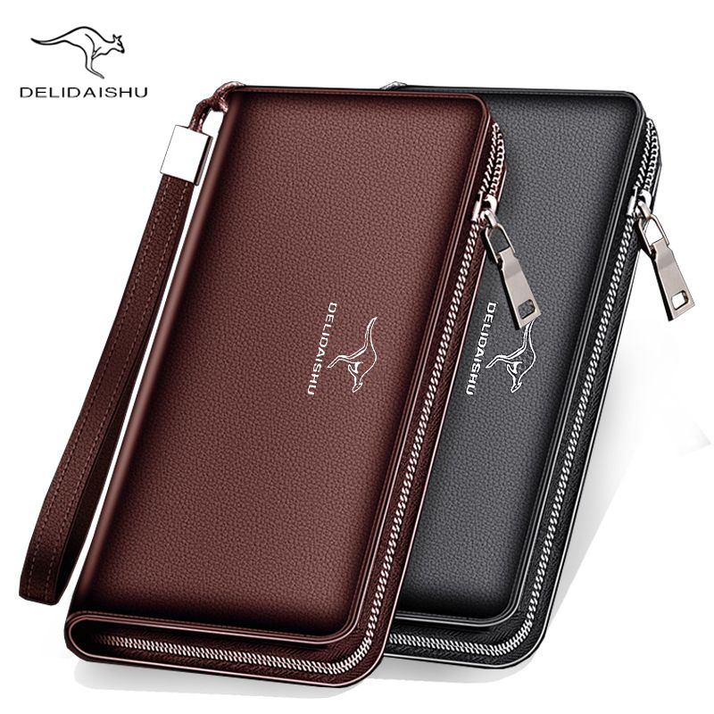 2026 New Men's Wallet, Long Style, Genuine Leather Texture, Clutch Bag, Large Capacity, Multiple Card Slots, Zipper, Business Handbag, Trendy 2026 New Men's Wallet, Long Style, Genuine Leather Texture, Clutch Bag, Large Capacity, Multiple Card Slots, Zipper, Business Handbag, Trendy