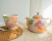 Japan Import Seto Burmese Hand-painted Flowers Teapot teapot matching strainer can be matched with teacup gift