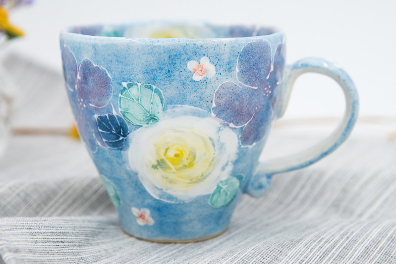 Spot Reentry Japanese Sedo Burn Hand-painted Colorful Flowers Mark Cup Cup Tea Cup Coffee Cup Coffee Cup