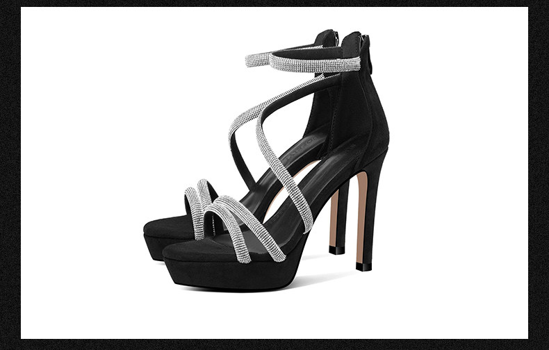 Sandal cao gót nữ đính đá mũi nhọn quai mảnh gót 10.5 cm — Đen Cao gót 10.5cm, Mơ Cao gót 10.5cm chi tiết 14