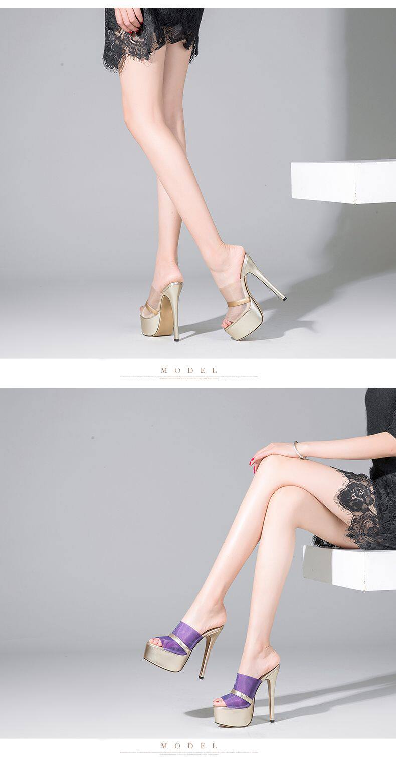 Sandal cao gót nữ hở mũi Sophieyi gót siêu cao 12–15 cm, đế platform, quai mảnh — Gót cao 15 Đen 91545, Gót cao 15 Tím 91545, Gót cao 15 Mơ 91545, Gót cao 12 Tím 18845 chi tiết 5