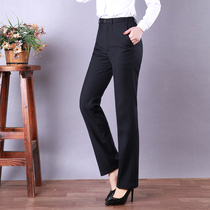 Mobile trousers womens blue overalls pants plus velvet autumn and winter New Postal professional suit pants straight tube size