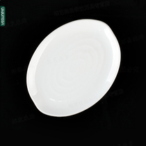 Fengmei A5 melamine imitation porcelain disc 10 inch rice type spiral fish pan oval vegetable pan waist disc fast food pan P200