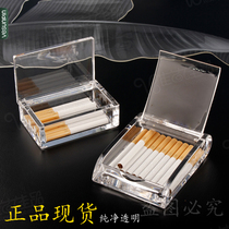 Acrylic cigarette case 20-piece plastic transparent smoking set flip creative cotton swab business card box hotel storage box