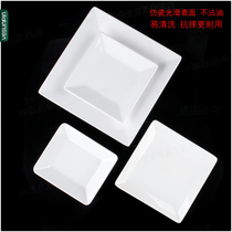 Fonmette Color Dish Pan Bread Pan 10 Inch Square Plate Dense Amine Vegetable Dish Imitation Porcelain Dinner Plate Fried Dish P506